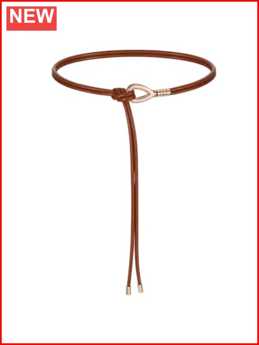 Women's Thin PU Leather Knot Waist Belt Skinny Dress Belt Adjustable Tie